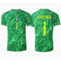 Camiseta Brasil Alisson Becker #1 Portero Primera Equipación Replica Copa America 2024 mangas cortas